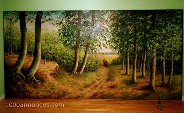 IMMENSE PEINTURE ANCIENNE DE 4M X 2M.SI