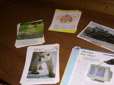 Diverses fiches de collection 